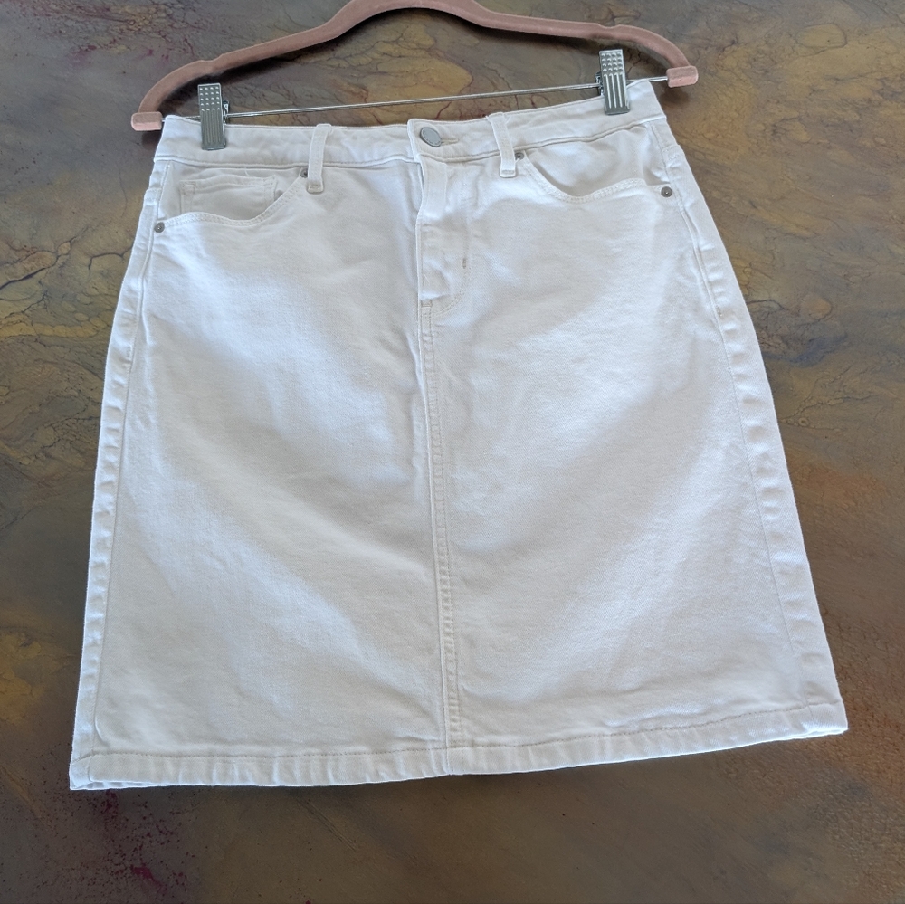 Calvin Klein White Denim Pencil Skirt Size 28